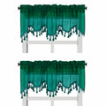 Solid Faux Silk Swag Waterfall Cascade Ascot Window Curtain Valance w/Tassels Trim 55  x18  Wave (2, Hunter Green)