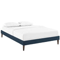 Modway Tessie Upholstered Full Platform Bed Frame with Wood Slat Support in Azure