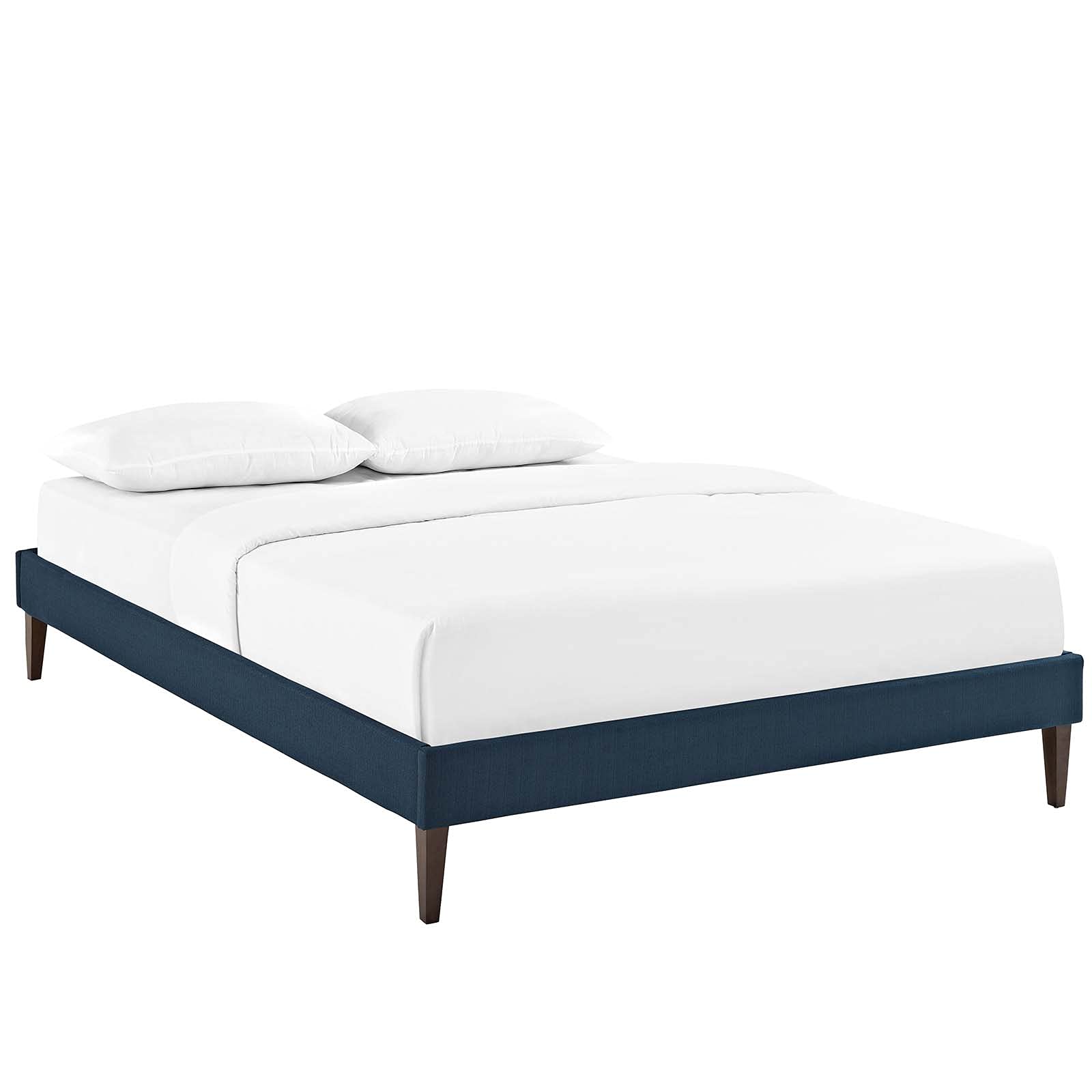 Modway Tessie Upholstered Full Platform Bed Frame with Wood Slat Support in Azure