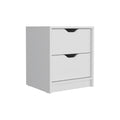 Tuhome Basilea 2 Drawers Nightstand, Pull Out System -White