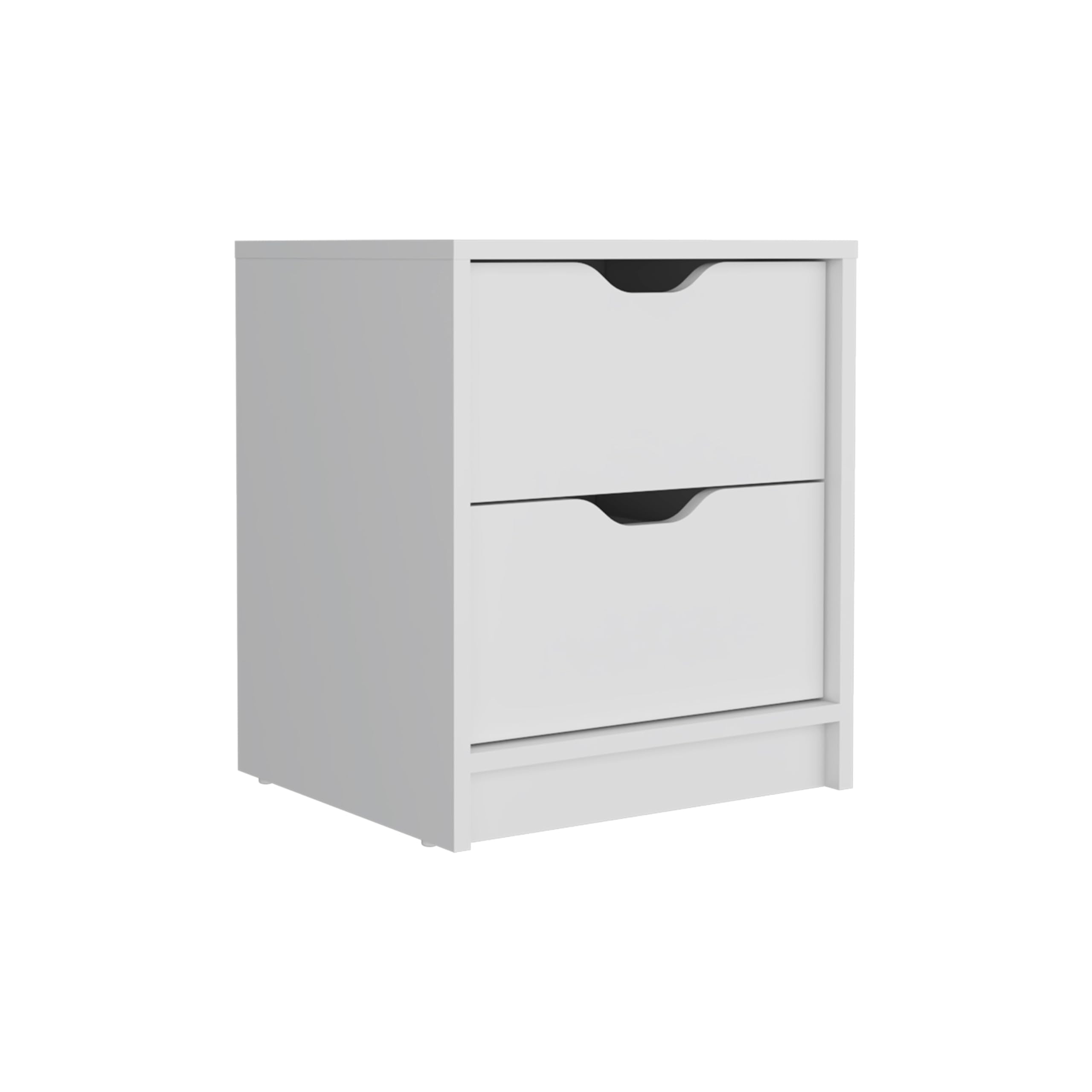 Tuhome Basilea 2 Drawers Nightstand, Pull Out System -White