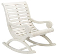Safavieh PAT7016C Outdoor Sonora White Eucalyptus Wood Scroll Arms Rocking Chair