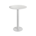 Benjara Keli 43 Inch Outdoor Bar Table, White Aluminum Frame, Foldable Design