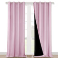 NICETOWN Full Shading Curtains for Windows, Super Heavy-Duty Black Lined Blackout Curtains for Girls Room, Privacy Assured Heav