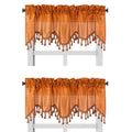 Solid Faux Silk Swag Waterfall Cascade Ascot Window Curtain Valance w/Tassels Trim 55  x18  Wave (2, Orange)