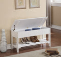 Roundhill Furniture Quality Solid Wood Shoe Bench with Storage, White