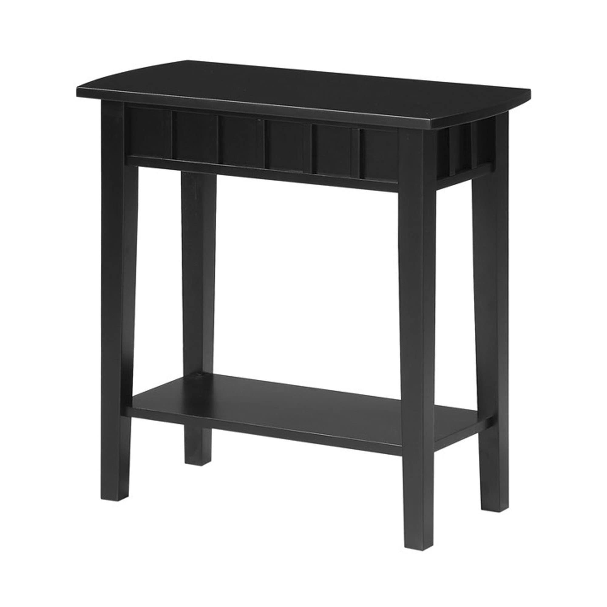Convenience Concepts Dennis End Table with Shelf 24 - Modern Living Room Side Table with Shelf, Transitional Nightstand, Black