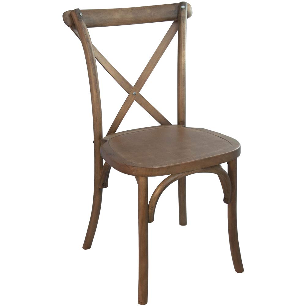 EMMA + OLIVER 2-Pack Light Brown X-Back Chair