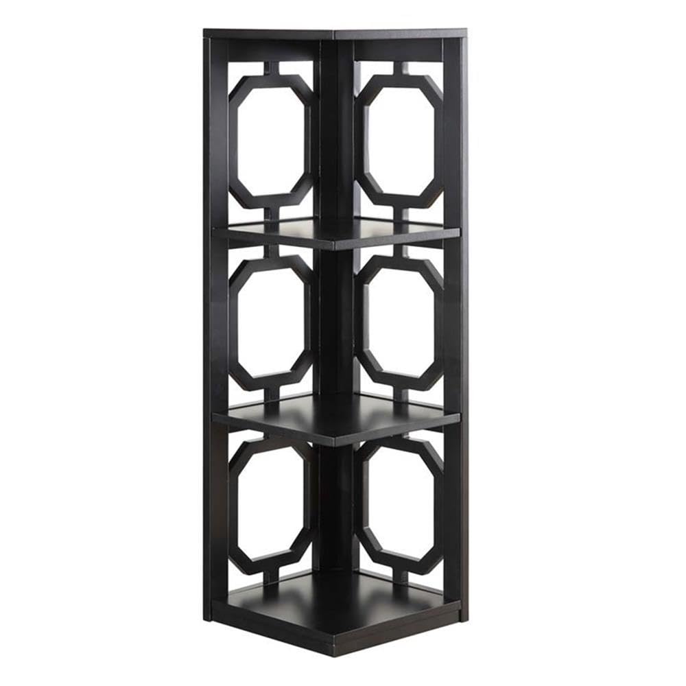 Convenience Concepts Omega 3 Tier Corner Bookcase, Black