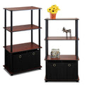 Furinno Go Green 4-Tier Multipurpose Storage Shelf with Bins, Set of 2, Dark Cherry