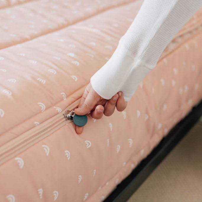 Beddys Rainbow Theme Durable Zipper Bedding for Kids, Bed in a Bag, Peach Sheets & Comforter, Includes Pillowcase & Pillow Sham