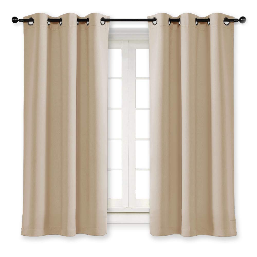 NICETOWN Room Darkening Blind Shade for Kids Bedroom Triple Weave Home Decoration Light Blocking Solid Ring Top Curtain/Drape fo