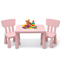 HONEY JOY Kids Table and Chair Set, Plastic Children Activity Table and 2 Chairs for Art Craft, Easy-Clean Tabletop, 3-Piece Tod