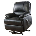 HomeRoots PU, Pine, Plywood, Foam 34 X 37 X 41 Black Leatherette Power Lift Massage Recliner