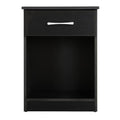 Passion Furniture Indoor Home Office Decortative Small Safe Storage Bedroom/Living Room End Table Lindsey 1-Drawer Black Nightst