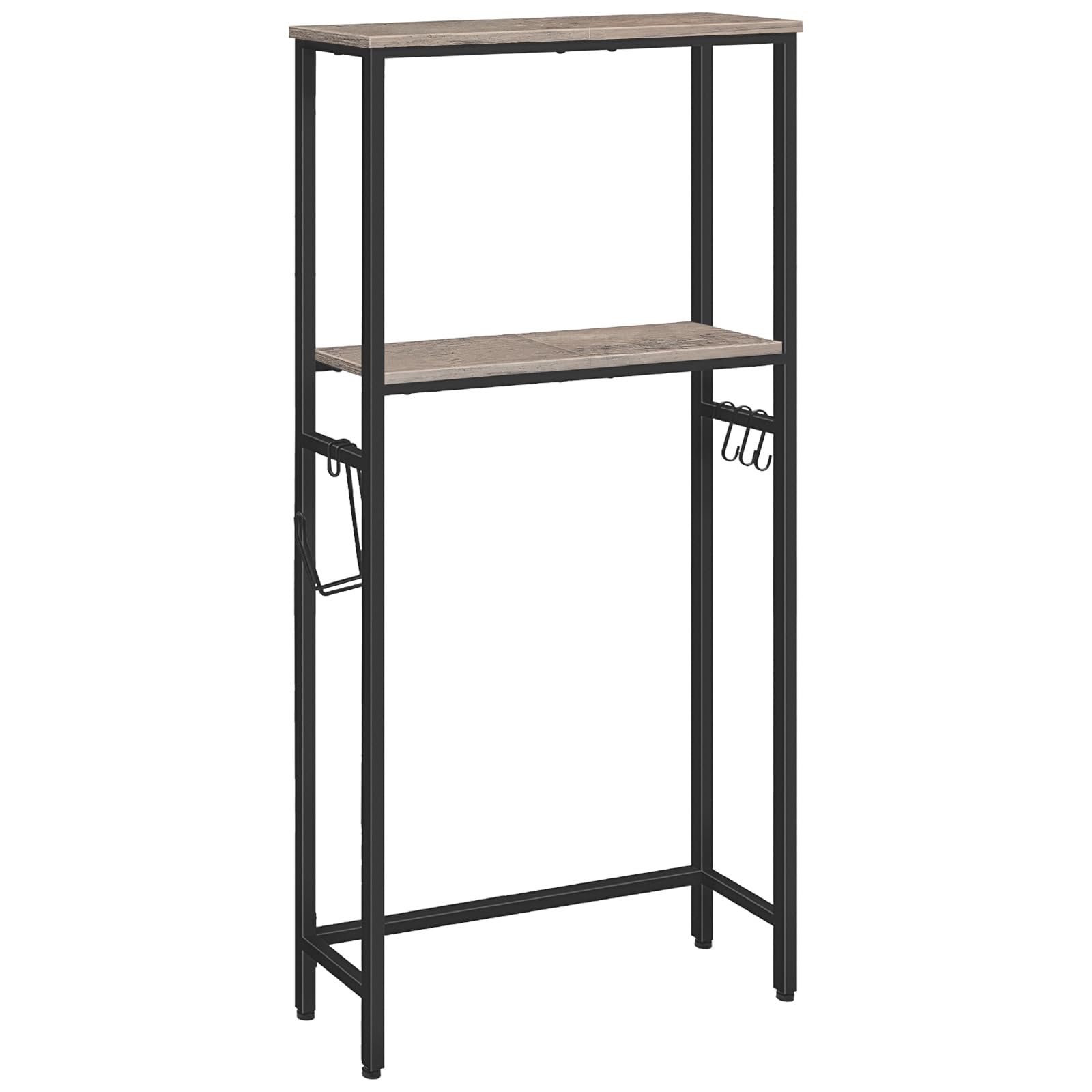 HOOBRO Over The Toilet Storage, 2-Tier Over Toilet Bathroom Organizer Shelf, with Toilet Paper Holder and Hooks, Sturdy and Dura