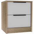 Tuhome Kaia Nightstand, Two Drawers, Metal Handle -Black/Pine