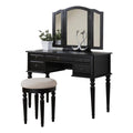 BOBKONA St. Croix Collection Vanity Set with Stool, Black