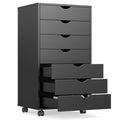 OLIXIS 7 Drawer Mobile File Cabinet Under Desk Storage Organization with Wheels Vertical Filing Chest Rolling Wood Small Desk Pr