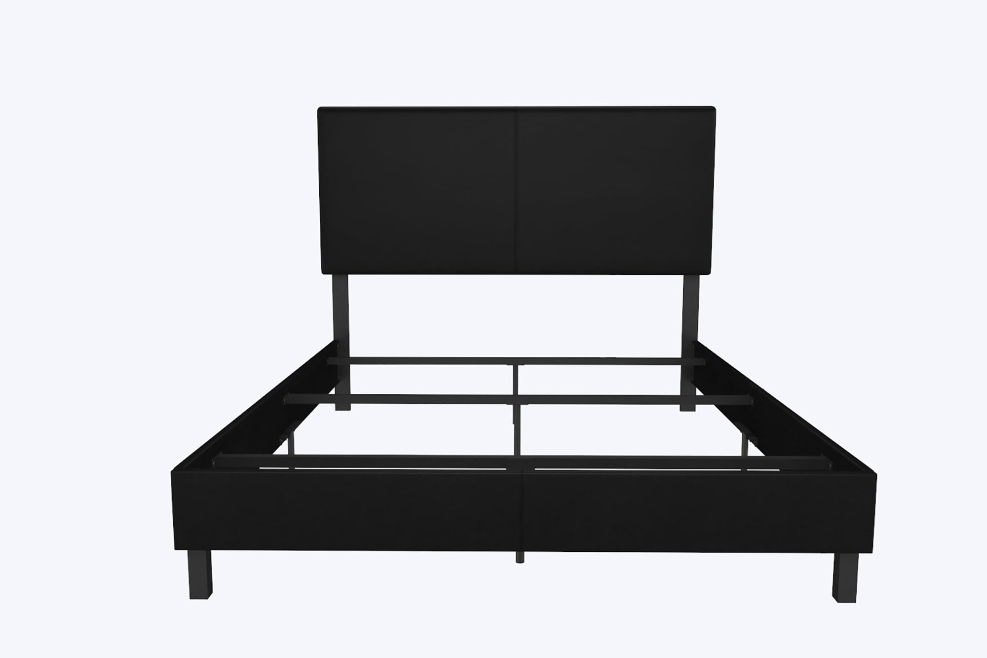 DHP Janford Upholstered Bed, Black Faux Leather, Queen
