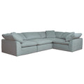 Sunset Trading Contemporary Puff Collection 4PC Deep-Seating Down-Filled Modular Couch | Stain-Proof Water-Resistant Washable Pe