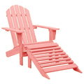 vidaXL Patio Adirondack Chair with Detachable Ottoman, Weather-Resistant Solid Fir Wood Construction, Ergonomic Design, Vibrant 