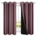 NICETOWN Dry Rose 100% Blackout Lined Curtains, 2 Thick Layers Completely Blackout Window Treatment Panels Thermal Insulated Dra