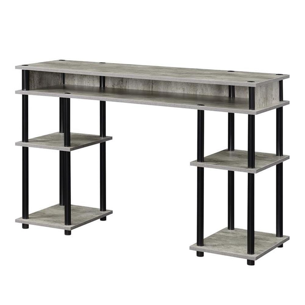 Convenience Concepts Designs2Go No Tools Desk Home Office Desk with Shelves, Corner Shelf Vanity Desk Computer Desk Nail Table f