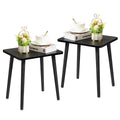 FORAOFUR Black End Tables Set of 2, Modern Boho End Table for Living Room Bedroom, Small Side Table for Small Spaces with Stable