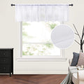 MIULEE Solid White Kitchen Sheer Valance Linen Look Window Curtain,Living Room Windows Voile Valance Rod Pocket 1 Panels (54 W x
