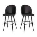 Flash Furniture Lyla Commercial Grade Modern Armless Barstools - Black LeatherSoft Upholstery - 30 Barstool - Contoured Backrest