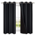 NICETOWN Complete 100% Blackout Curtain Set, Thermal Insulated & Energy Efficiency Window Draperies with Black Liner, Noise Redu