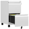 AFAIF 2 Drawer File Cabinet with Lock, Rolling File Cabinets for Home Office, Small Metal Filing Cabinet Office Drawers Under De