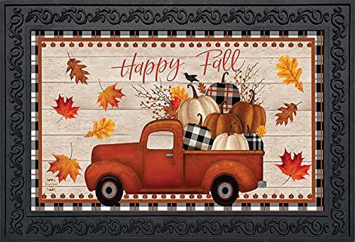 Briarwood Lane Happy Fall Pickup Truck Doormat Indoor Outdoor 30 x 18