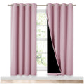 NICETOWN 100% Blackout Window Panel Curtains, Full Light Blocking Drapes with Black Liner for Nursery, 72 inches Drop Thermal In