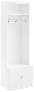 Crosley Furniture Harper Hall Tree with Storage Bench and Coat Rack Hooks for Hanging, White