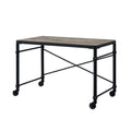 Benjara Writing Desk with Casters and Nail Accents, Black