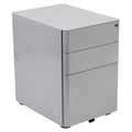 Flash Furniture Warner Modern 3-Drawer Mobile Locking Filing Cabinet with Anti-Tilt Mechanism and Hanging Drawer for Legal & Let