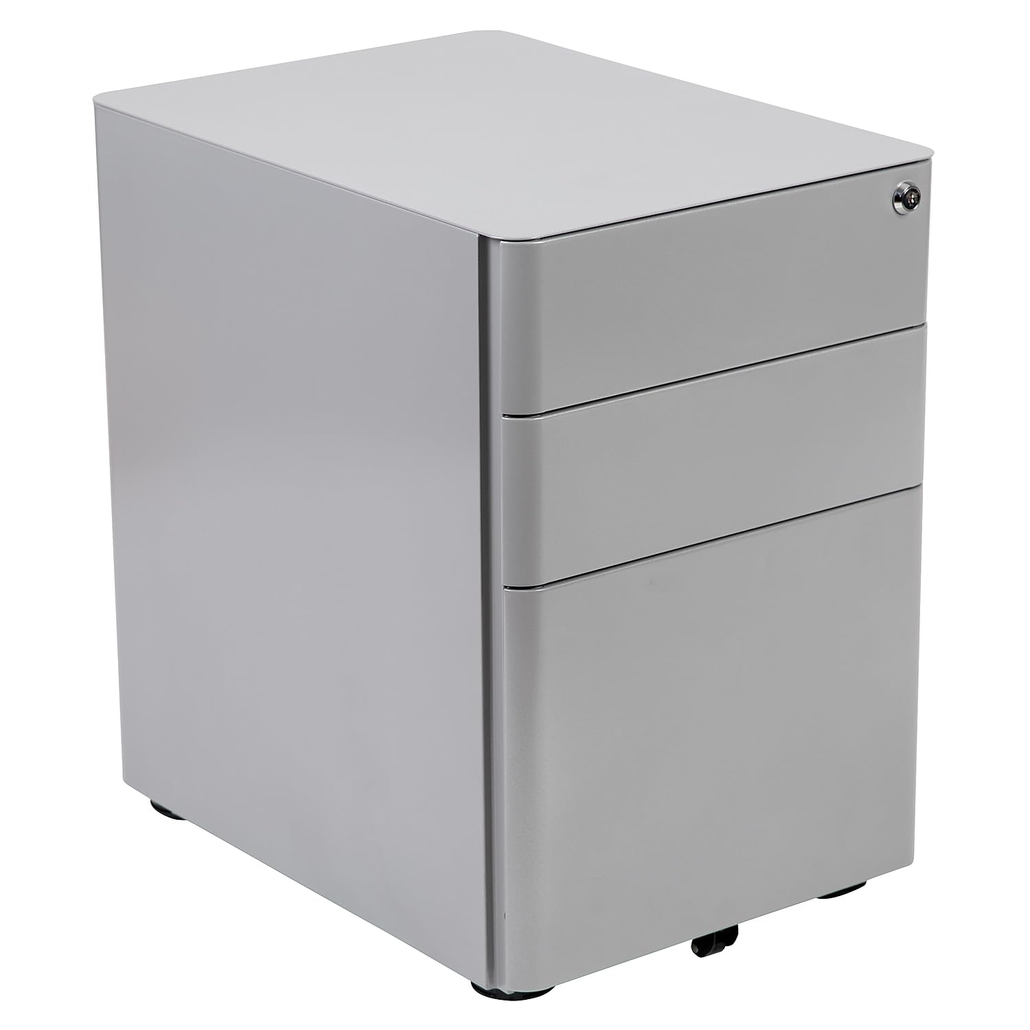 Flash Furniture Warner Modern 3-Drawer Mobile Locking Filing Cabinet with Anti-Tilt Mechanism and Hanging Drawer for Legal & Let