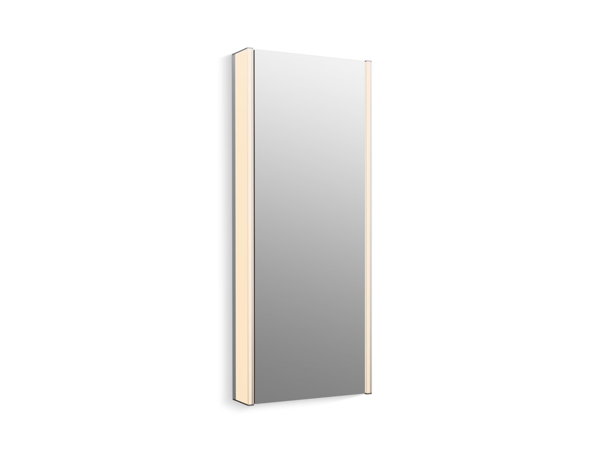 Kohler K-81147-SLE-DA1 Maxstow Medicine Cabinet with LED Light, Mirror Door & Staggered Shelves, Rectangular Frame, 17 x 40