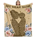 Gifts for Mom, Mothers Day Birthday Gift for Mom from Son, Mama Blanket from Son, Happy Birthday Mother, Soft Cozy Flannel Custo