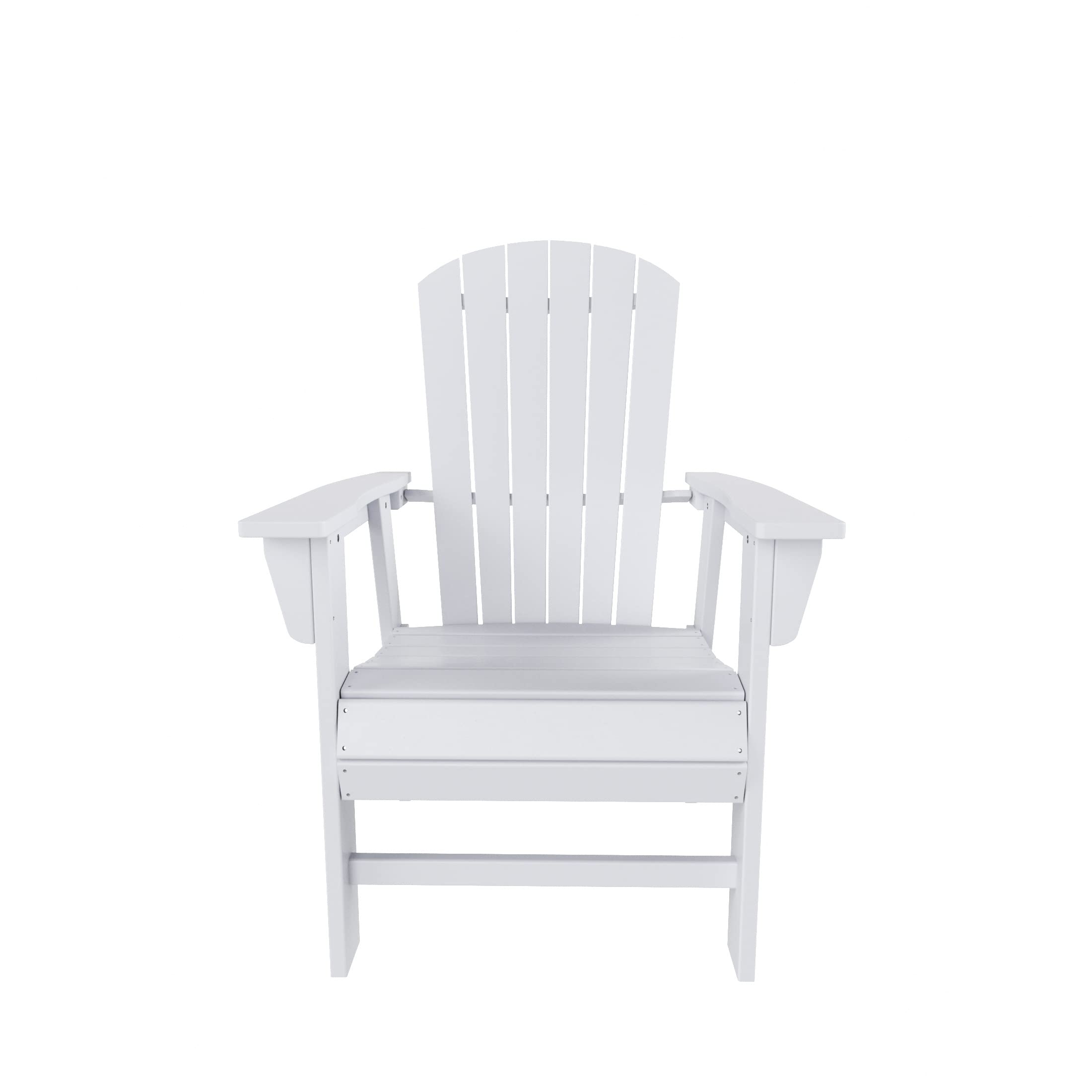 WestinTrends Dylan Dylan Outdoor Patio Shell-Back Adirondack Dining Chair Weather Resistant White