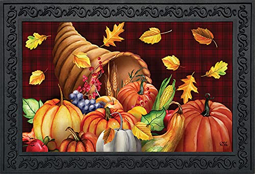 Briarwood Lane Fall Bounty Cornucopia Doormat Thanksgiving Autumn Indoor Outdoor 30 x 18