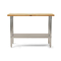 John Boos Maple Wood Top Work Table, 48   x24   x36    - 1.5    Thick Tabletop, 86-lb Kitchen Station with Wooden Edge-Grain Tab