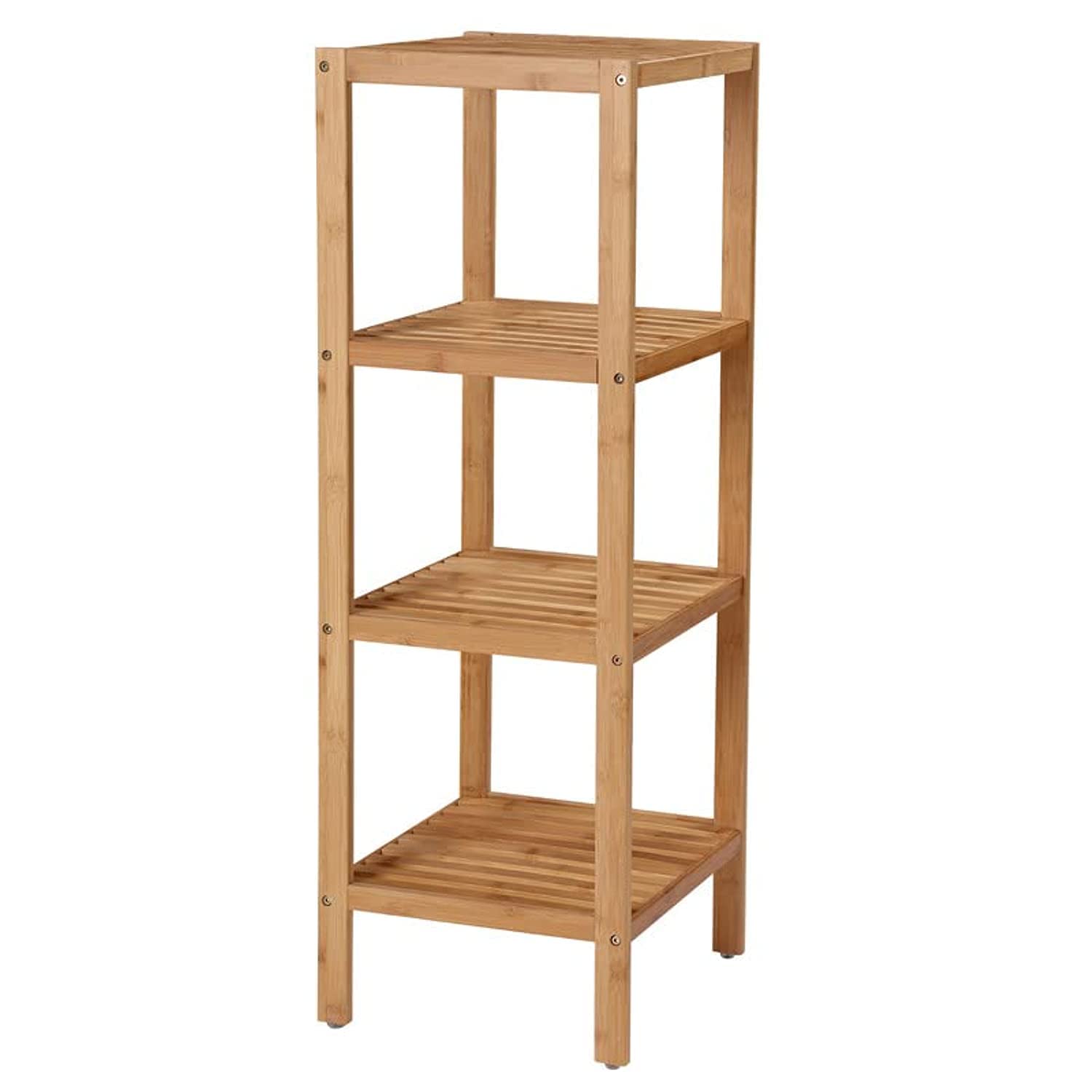 SONGMICS Estanter  a de Bao de 4 Niveles de Bamb  , Estanter  a de Pie Estrecha, para Dormitorio, Cocina, Sal  n, Entrada, Color