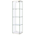 VIVOHOME 4 Layers 15.7W x 15.7D x 62.6H Glass Display Cabinet Countertop Showcase with Lock, 5mm Tempered Glass 25mm MDF B