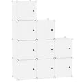 C&AHOME Cube Storage Organizer with Doors, 9-Cube Shelf, Closet Cabinet, DIY Plastic Modular Bookshelf, Storage Shelves Ideal fo