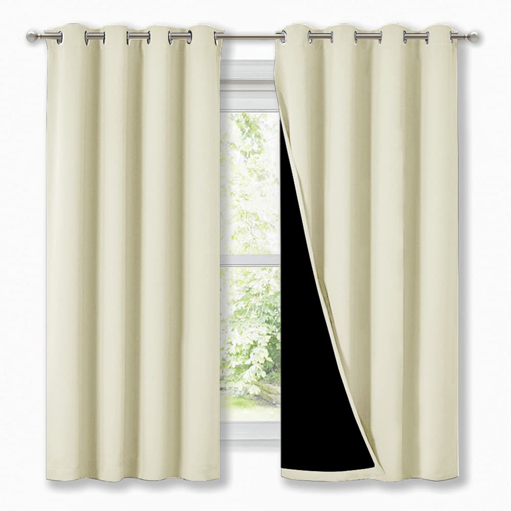 NICETOWN Cold Blocking Curtains, Bedroom Full Blackout Panels, Super Thick Insulated Window Covers, Complete Blackout Draperies 