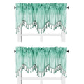Solid Faux Silk Swag Waterfall Cascade Ascot Window Curtain Valance w/Tassels Trim 55  x18  Wave (2, Mint Green)