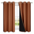 NICETOWN Burnt Orange 100% Blackout Lined Curtains, 2 Thick Layers Completely Blackout Window Treatment Panels Thermal Insulated